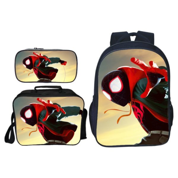 16″Spider-Man: Into the Spider-Verse Backpack School Bag+Lunch Bag+Pencil Bag - Image 12