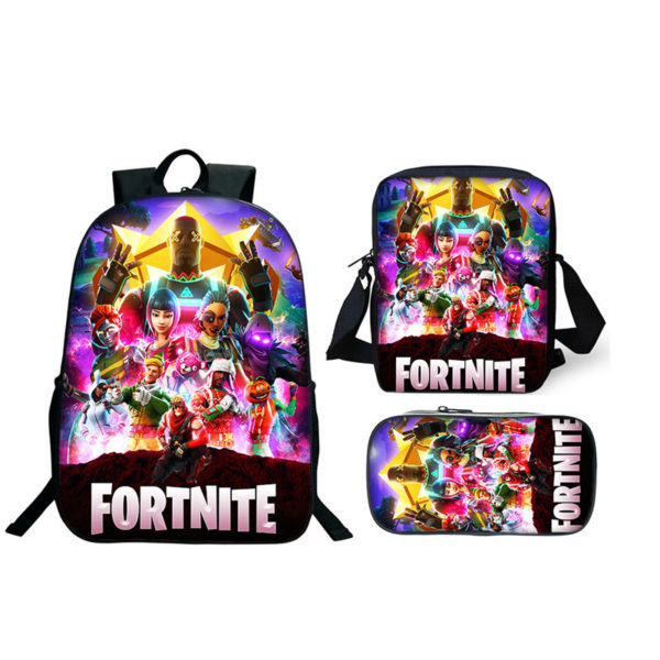 16″Fortnite Backpack School Bag+Messenger Bag+Pencil Bag