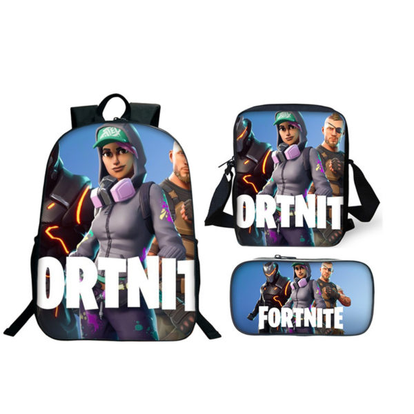 16″Fortnite Backpack School Bag+Messenger Bag+Pencil Bag - Image 15