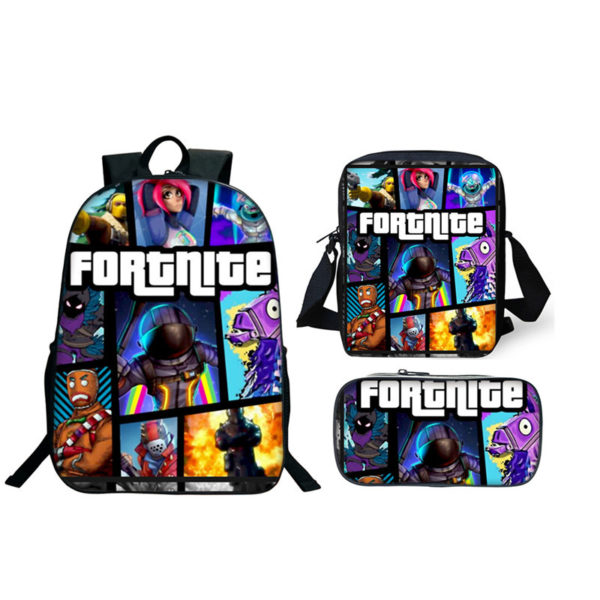 16″Fortnite Backpack School Bag+Messenger Bag+Pencil Bag - Image 2