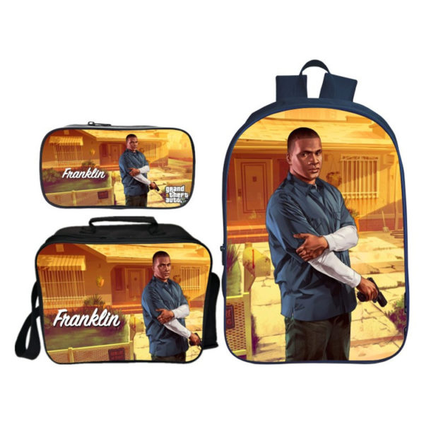 16″GTA Backpack School Bag+Lunch Bag+Pencil Bag - Image 9