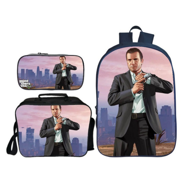 16″GTA Backpack School Bag+Lunch Bag+Pencil Bag - Image 11