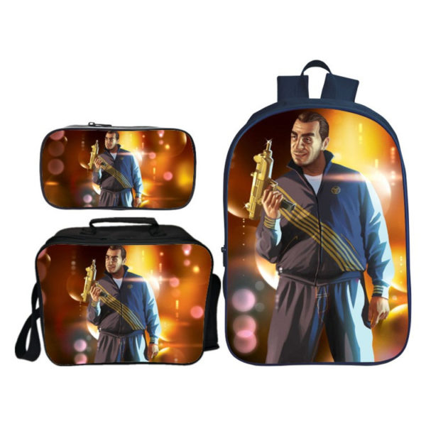 16″GTA Backpack School Bag+Lunch Bag+Pencil Bag - Image 5