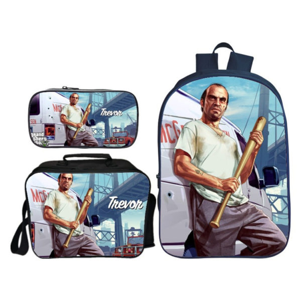 16″GTA Backpack School Bag+Lunch Bag+Pencil Bag - Image 6