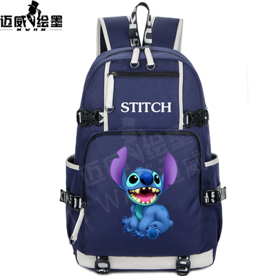 Stitch Backpack School Bag Blue Gift - giftcartoon