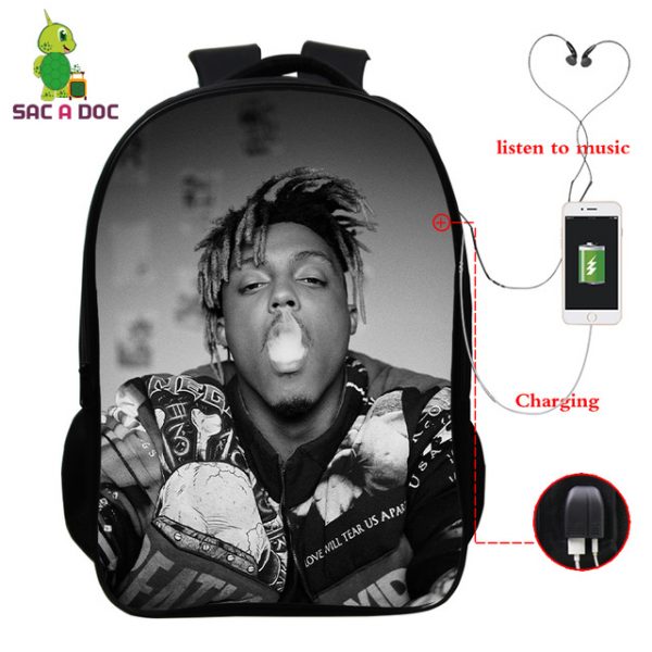 Juice Wrld USB Charge Backpack Mega Charizard Split Students Boys Girls Knapsack Men Women Travel Laptop Rucksack - Image 27