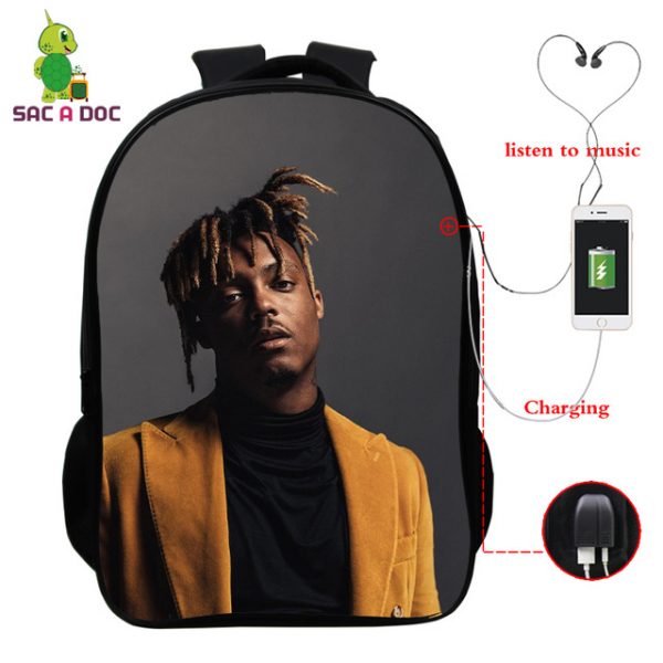 Juice Wrld USB Charge Backpack Mega Charizard Split Students Boys Girls Knapsack Men Women Travel Laptop Rucksack - Image 28