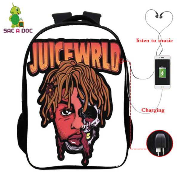 Juice Wrld USB Charge Backpack Mega Charizard Split Students Boys Girls Knapsack Men Women Travel Laptop Rucksack - Image 29