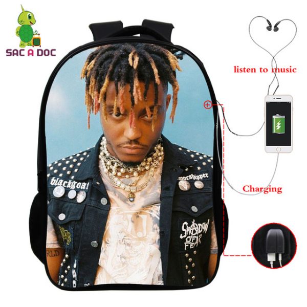 Juice Wrld USB Charge Backpack Mega Charizard Split Students Boys Girls Knapsack Men Women Travel Laptop Rucksack - Image 30