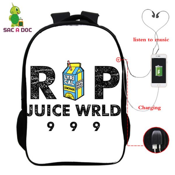 Juice Wrld USB Charge Backpack Mega Charizard Split Students Boys Girls Knapsack Men Women Travel Laptop Rucksack - Image 31