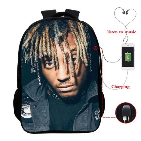 Juice Wrld USB Charge Backpack Mega Charizard Split Students Boys Girls Knapsack Men Women Travel Laptop Rucksack - Image 33