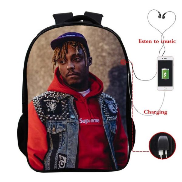 Juice Wrld USB Charge Backpack Mega Charizard Split Students Boys Girls Knapsack Men Women Travel Laptop Rucksack - Image 37