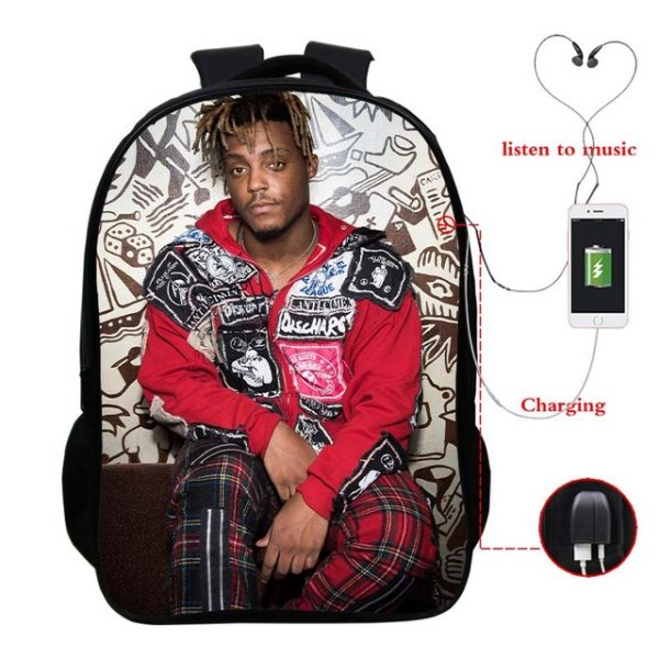 Juice Wrld USB Charge Backpack Mega Charizard Split Students Boys Girls Knapsack Men Women Travel Laptop Rucksack - Image 39