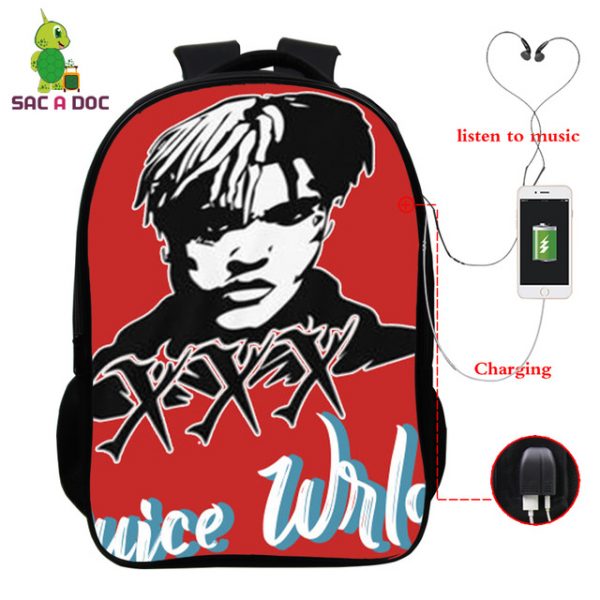 Juice Wrld USB Charge Backpack Mega Charizard Split Students Boys Girls Knapsack Men Women Travel Laptop Rucksack - Image 43