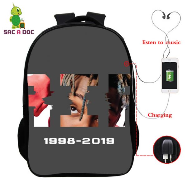 Juice Wrld USB Charge Backpack Mega Charizard Split Students Boys Girls Knapsack Men Women Travel Laptop Rucksack - Image 44