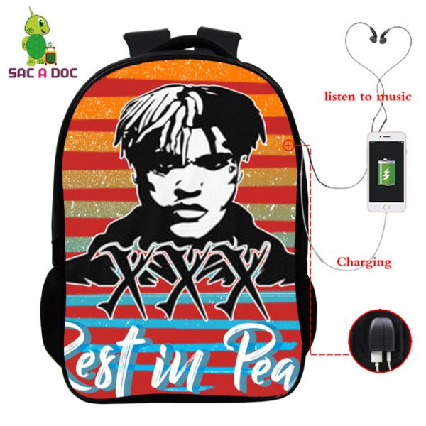 Juice Wrld USB Charge Backpack Mega Charizard Split Students Boys Girls Knapsack Men Women Travel Laptop Rucksack - Image 6