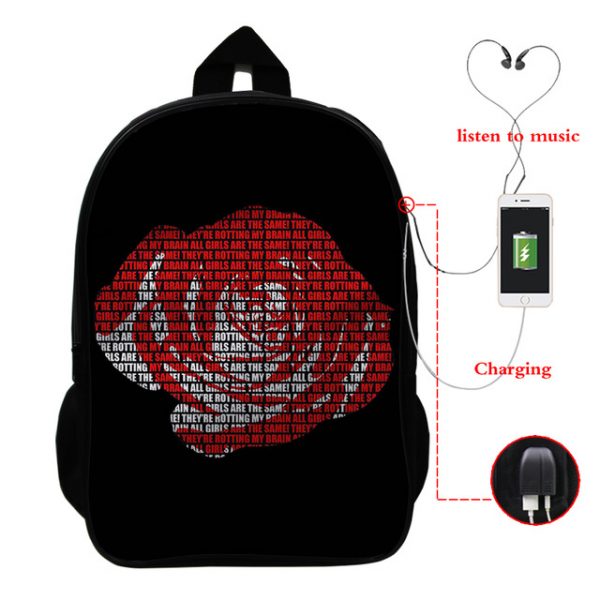 Juice Wrld USB Charge Backpack Mega Charizard Split Students Boys Girls Knapsack Men Women Travel Laptop Rucksack - Image 21