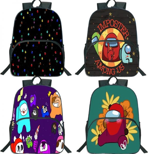 Among Us Printed Backpack Children Casual Schoolbag Boys Girls Cartoon Knapsack Cute Pattern Bookbag Travel Laptop Rucksack