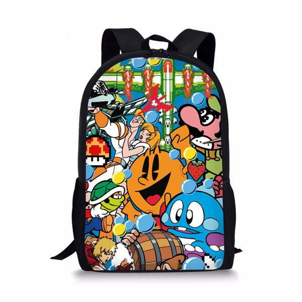 Cuphead 3D Print Black Backpack Kid Children Bookbag Students Customize - Image 4