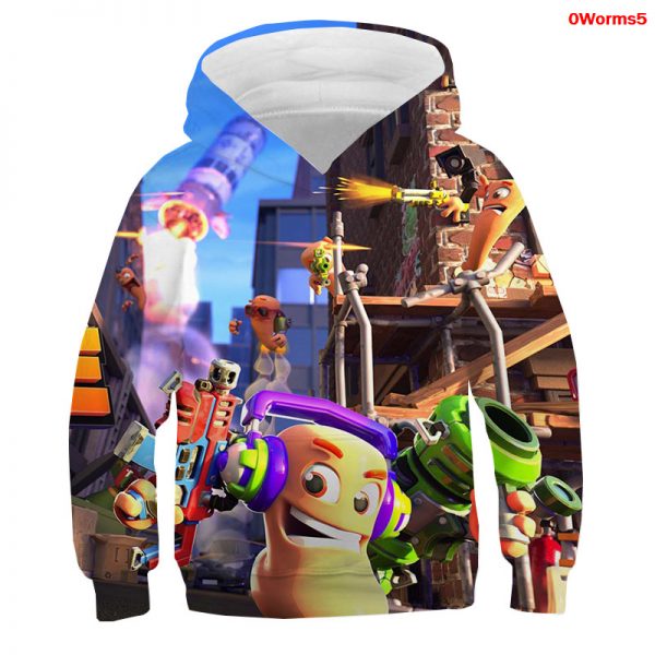 Autumn new style 3d Worms Rumble boys children's hoodies girls baby hooded sweatshirts casual quality children's clothing tops printed - Image 11