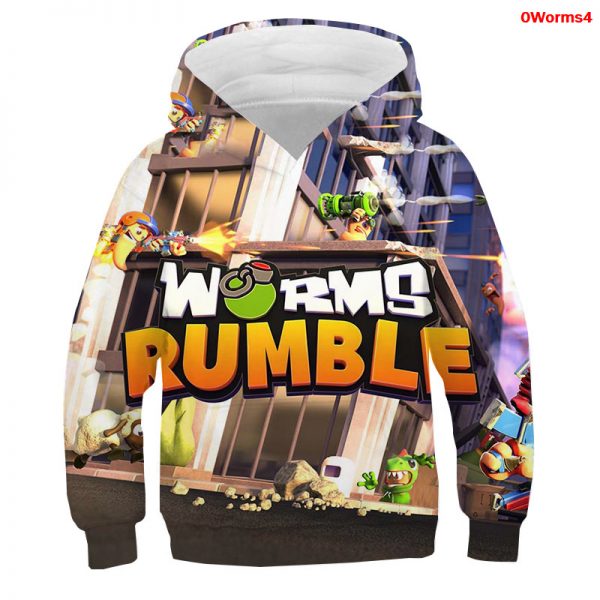 Autumn new style 3d Worms Rumble boys children's hoodies girls baby hooded sweatshirts casual quality children's clothing tops printed - Image 12