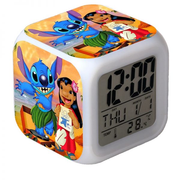 Lilo & Stitch 7 Colors Change Digital Alarm LED Clock - Image 11