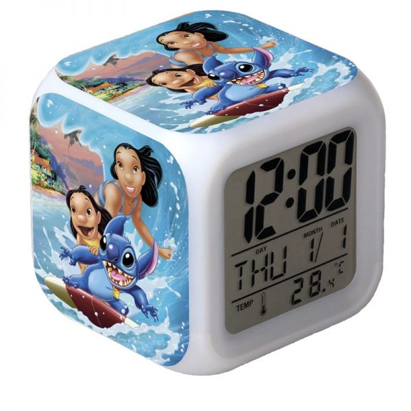 Lilo & Stitch 7 Colors Change Digital Alarm LED Clock - Image 7