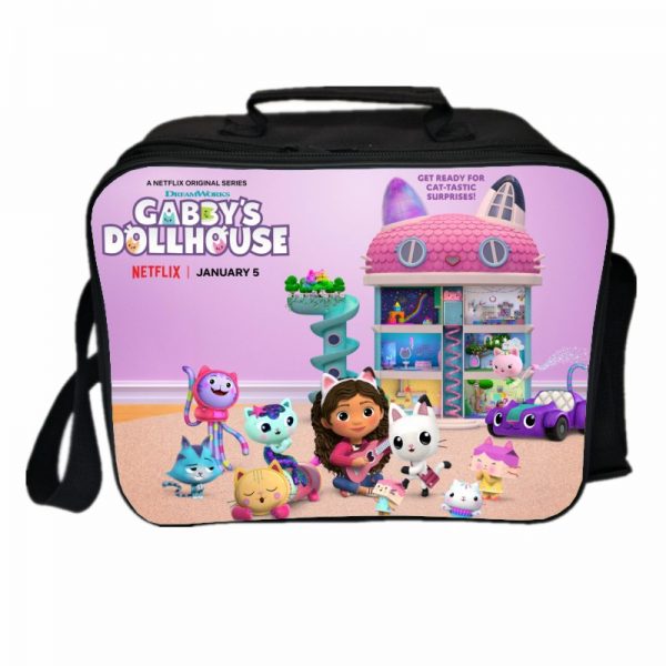 Gabby's Dollhouse Cooler Bag Insulation Bag Students School Food Storage Box - Image 7