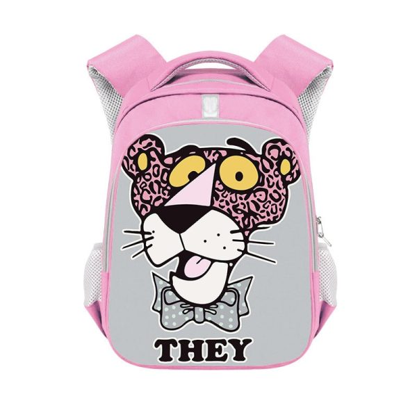 Pink Panther double-layer backpack personalized school bag Pink - Image 18