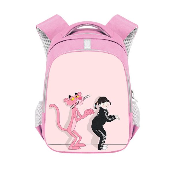 Pink Panther double-layer backpack personalized school bag Pink - Image 3