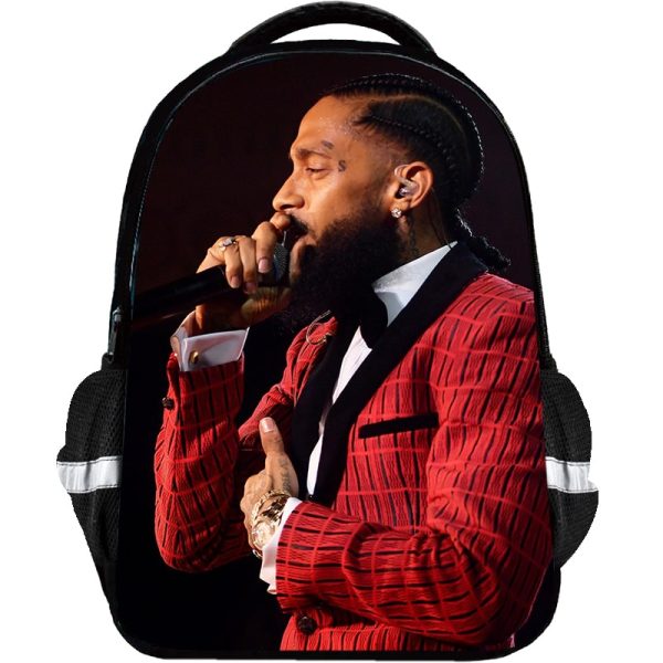 Nipsey Hussle Backpack Kids Youth Student High Capacity Waterproof School Bag Birthday Gifts - Image 3