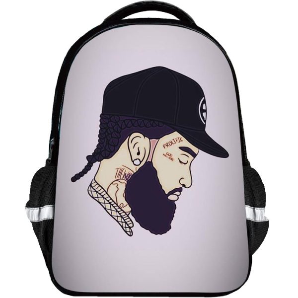 Nipsey Hussle Backpack Kids Youth Student High Capacity Waterproof School Bag Birthday Gifts - Image 8